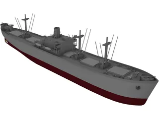 Cargo Ship WWII 3D Model
