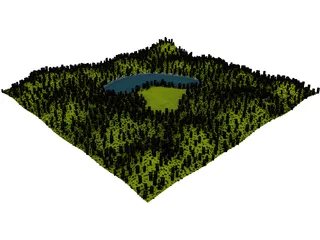 Hill Lake 3D Model