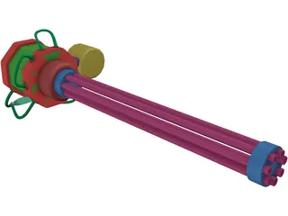 Gatlin Gun 3D Model