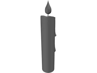 Candle With Wax Spilled 3D Model