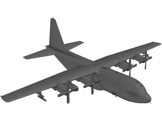 Lockheed AC-130U Spooky 3D Model