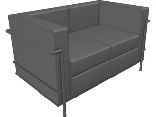 Sofa Corbusier LC-2 Two Seater 3D Model