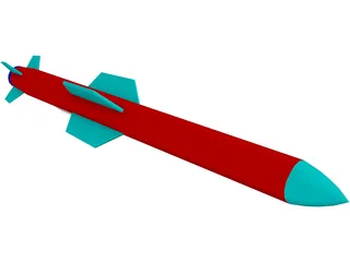 Harpoon Missile 3D Model