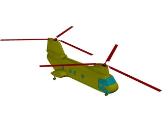 Boeing CH-46D Sea Knight 3D Model