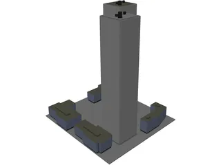 Twin Tower 3D Model