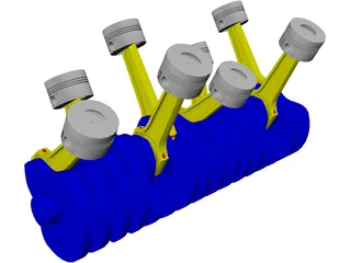 Engine Part V8 3D Model