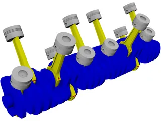 Engine Part V12 3D Model