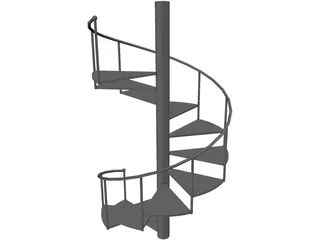 Steel Stair 3D Model