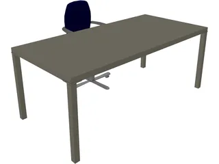 Working Desk 3D Model