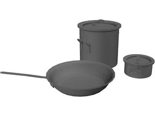 Pots and Pans 3D Model