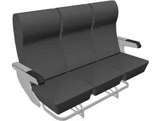 Seats Airplane 3D Model