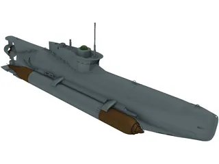 Seehund Midget Submarine 3D Model