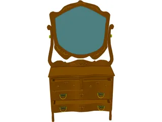 Dresser with Mirror 3D Model