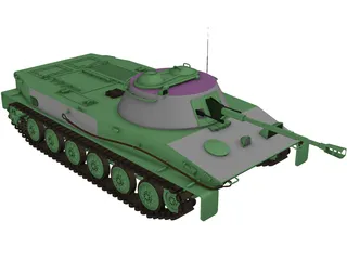 PT 76 Amphibious Tank 3D Model