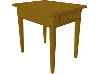 Table Colonial End 3D Model
