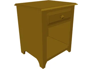 Colonial End Table with Drawer 3D Model