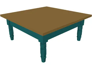 Table Colonial Coffee 3D Model