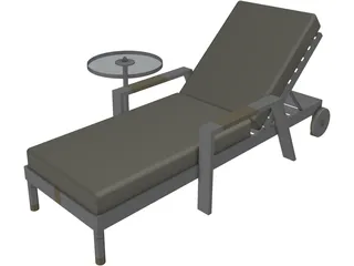 Pool Side Chaise Longue 3D Model