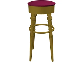 Barstool Brass 3D Model