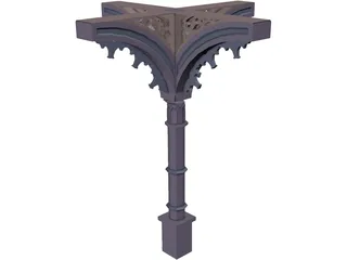 Column, 1800s Ornate 3D Model