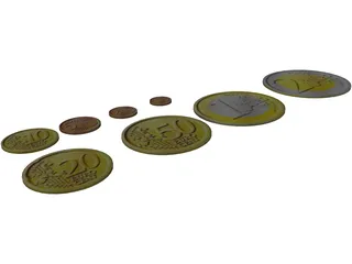 Euro Coins 3D Model