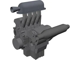 Yamaha R6 Engine 3D Model