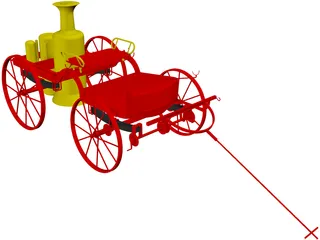 Steam Car 3D Model