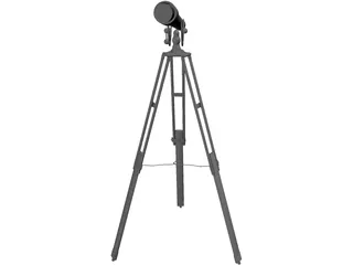 Brass Telescope on Stand 3D Model