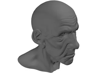 Man Head Old 3D Model