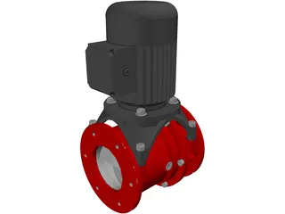 Screw Pump and Motor 3D Model