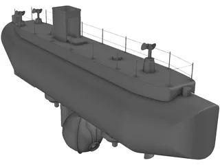 Trieste Submarine 3D Model