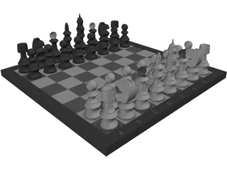 Chess Set 3D Model