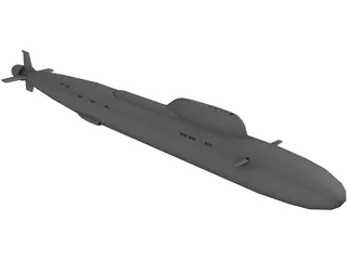 Yasen Class Submarine 3D Model