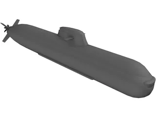 German 212 class Uboat 3D Model