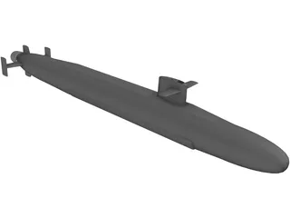 Le Triomphant class Missile Submarine 3D Model