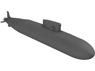 Arihant Class Missile Submarine 3D Model