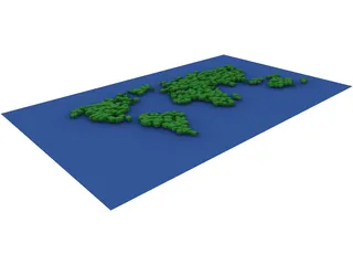 Digital World Map 3D Model