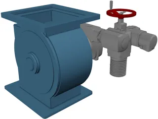 Silo Flow Control Valve 3D Model