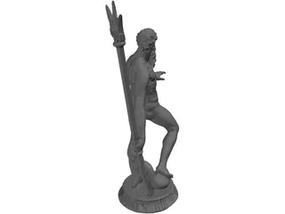 Neptune Statue 3D Model