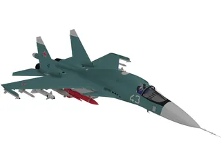 Sukhoi Su-34 Fullback 3D Model