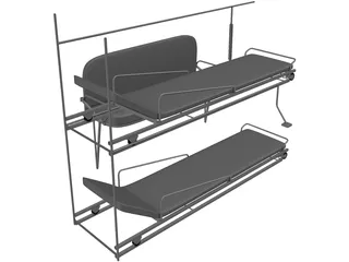 Rear Seats for Ambulance 3D Model