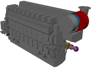 Marine Engine 3D Model