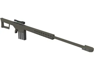 Barrett .50 Cal. Sniper Rifle 3D Model