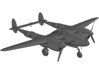 Lockheed P-38 Lightning 3D Model