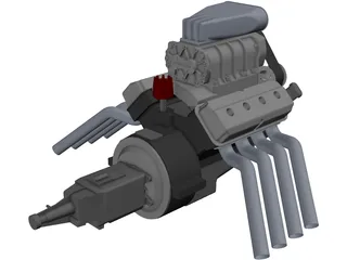 Engine 392 Hemi 3D Model