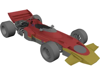 Lotus 72C F1 Car 3D Model