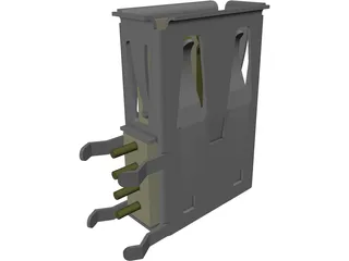 Female USB Connector 3D Model