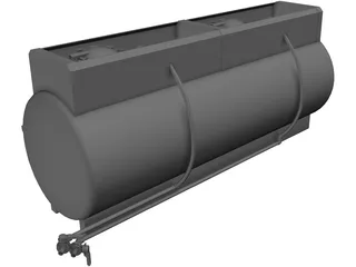 Truck Mount Fiberglass Chemical Tank 3D Model