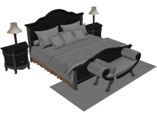 Classic Bedroom Set 3D Model