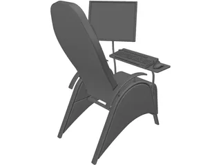 Chair with Workstation 3D Model